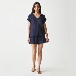 Michael Stars Double Gauze Draya V Neck-Size Med